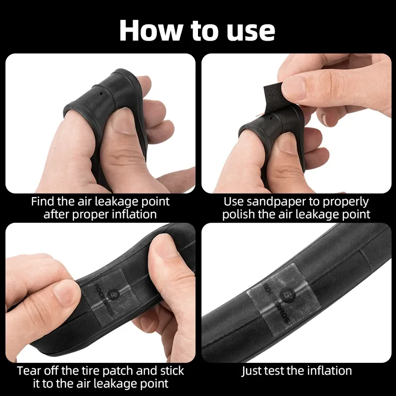 ROCKBROS Bicycle Tire Repair Kit - Glue-Free Patch Tool for Mountain & Road Bikes, Inner Tube Puncture Fix, Portable Outdoor Cycling Accessory thumbnail 5