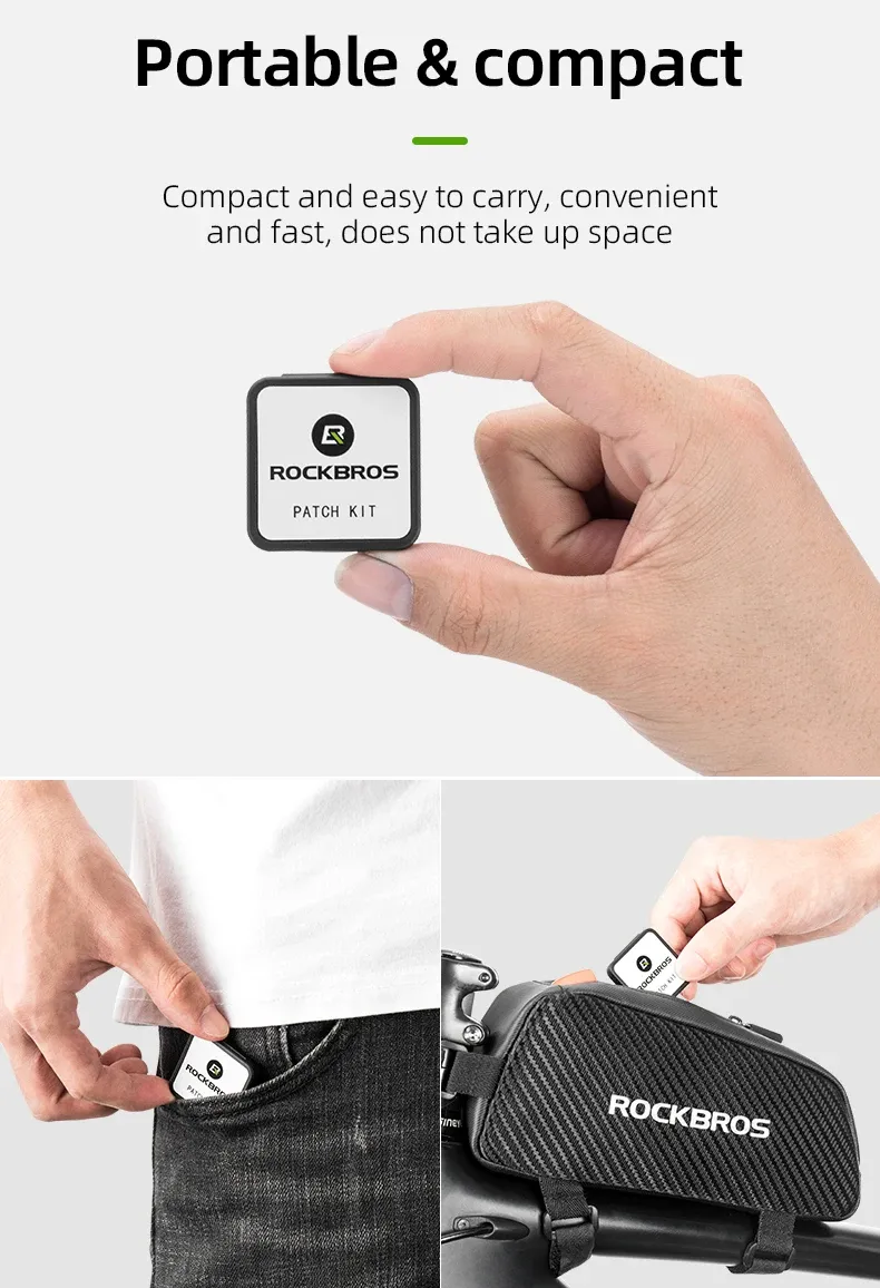 ROCKBROS Bicycle Tire Repair Kit - Glue-Free Patch Tool for Mountain & Road Bikes, Inner Tube Puncture Fix, Portable Outdoor Cycling Accessory showcase 5