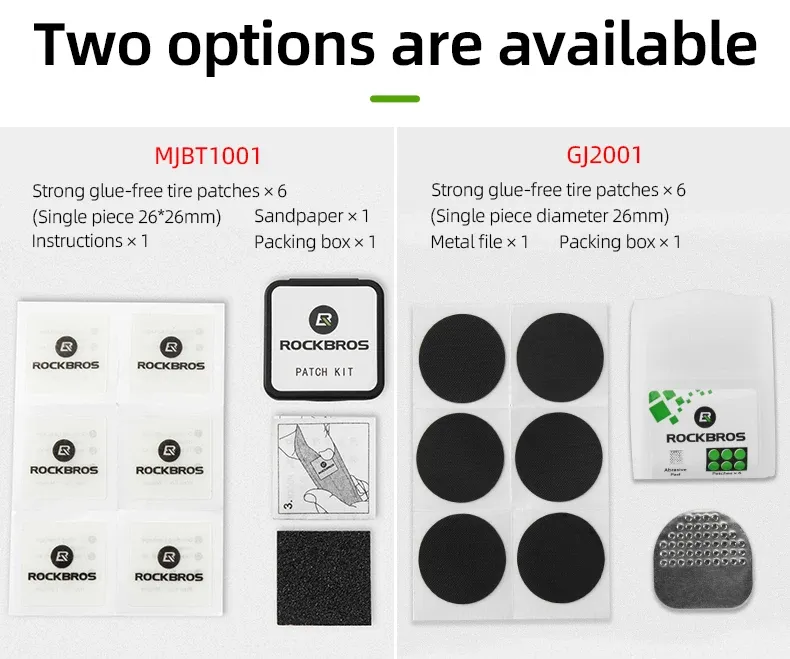 ROCKBROS Bicycle Tire Repair Kit - Glue-Free Patch Tool for Mountain & Road Bikes, Inner Tube Puncture Fix, Portable Outdoor Cycling Accessory showcase 7