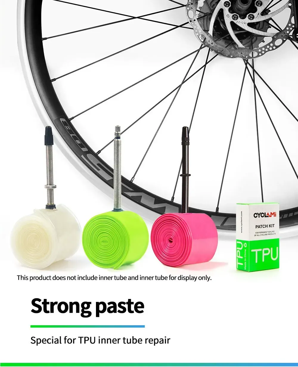 CYCLami 8-Piece Bike Inner Tube Repair Kit for Road MTB Folding Bicycles - Durable TPU Material, Glue-Free Patching Tools for Quick Puncture Fixes showcase 4