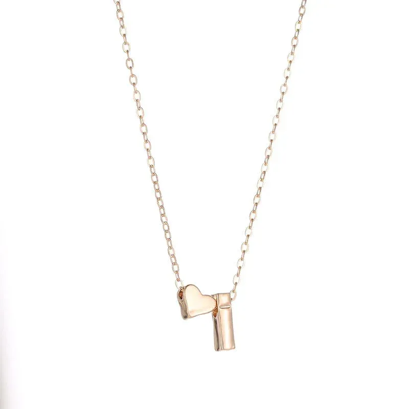 Tiny Heart Dainty Initial Necklace for Women - 18K Gold & Silver Plated Letter Pendant Choker, Adjustable 45+5cm Chain, Perfect Gift Jewelry thumbnail 3