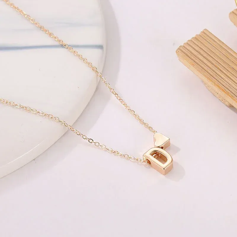 Tiny Heart Dainty Initial Necklace for Women - 18K Gold & Silver Plated Letter Pendant Choker, Adjustable 45+5cm Chain, Perfect Gift Jewelry thumbnail 5