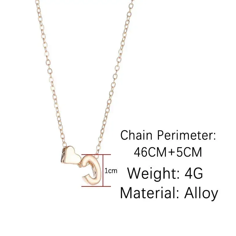 Tiny Heart Dainty Initial Necklace for Women - 18K Gold & Silver Plated Letter Pendant Choker, Adjustable 45+5cm Chain, Perfect Gift Jewelry thumbnail 2