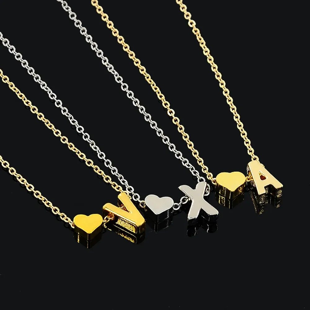 Tiny Heart Dainty Initial Necklace for Women - 18K Gold & Silver Plated Letter Pendant Choker, Adjustable 45+5cm Chain, Perfect Gift Jewelry showcase 11