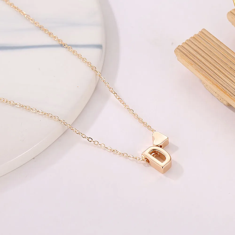 Tiny Heart Dainty Initial Necklace for Women - 18K Gold & Silver Plated Letter Pendant Choker, Adjustable 45+5cm Chain, Perfect Gift Jewelry showcase 6