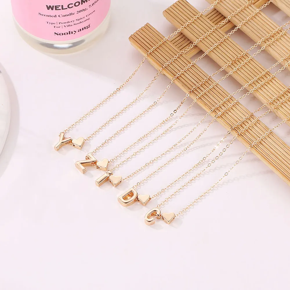 Tiny Heart Dainty Initial Necklace for Women - 18K Gold & Silver Plated Letter Pendant Choker, Adjustable 45+5cm Chain, Perfect Gift Jewelry showcase 4
