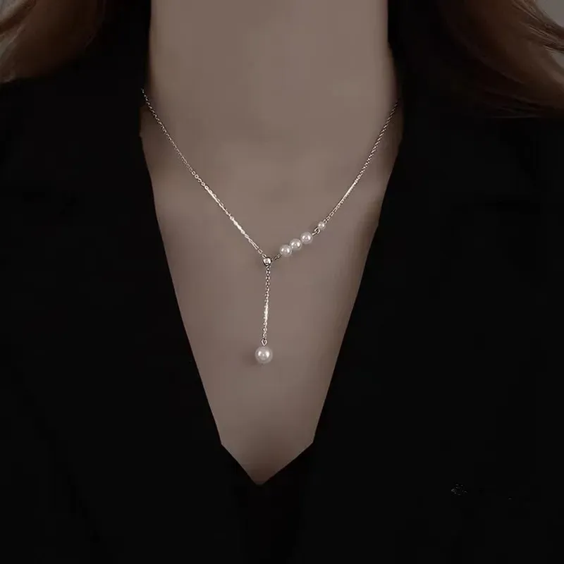 Kpop Pearl Choker Necklace for Women & Girls - Elegant Gold Color Goth Style Pendant Jewelry, Trendy 2022 Collar Chain for Neck showcase 33
