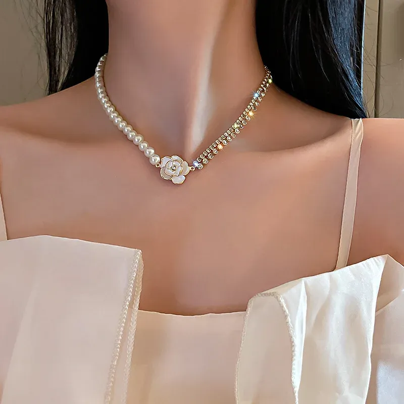Kpop Pearl Choker Necklace for Women & Girls - Elegant Gold Color Goth Style Pendant Jewelry, Trendy 2022 Collar Chain for Neck showcase 23