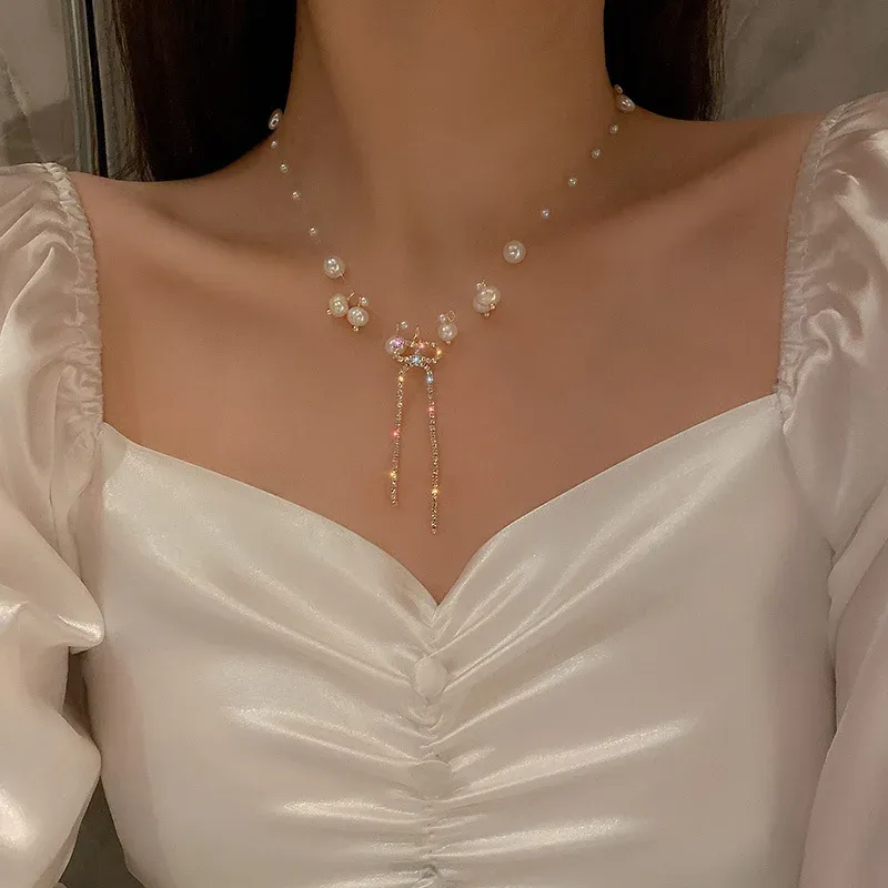 Kpop Pearl Choker Necklace for Women & Girls - Elegant Gold Color Goth Style Pendant Jewelry, Trendy 2022 Collar Chain for Neck showcase 28