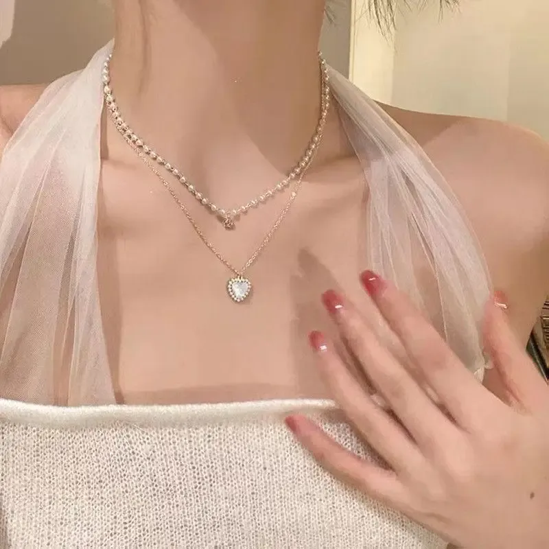 Kpop Pearl Choker Necklace for Women & Girls - Elegant Gold Color Goth Style Pendant Jewelry, Trendy 2022 Collar Chain for Neck showcase 9