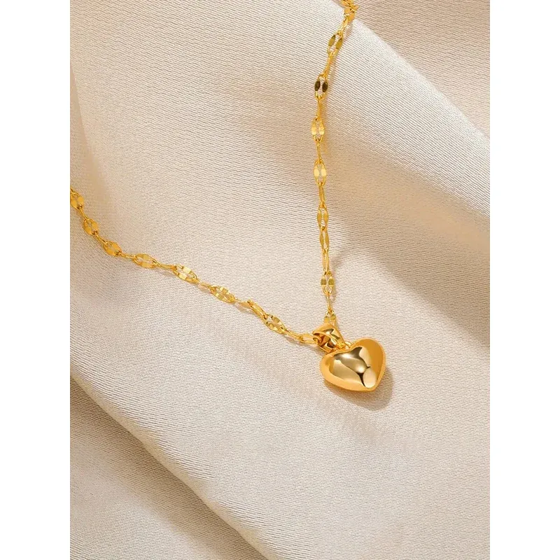 Elegant Stainless Steel Gold Beloved Charm Pendant Necklace - Trendy Clavicle Chain for Women and Girls, Perfect Holiday Gift thumbnail 4
