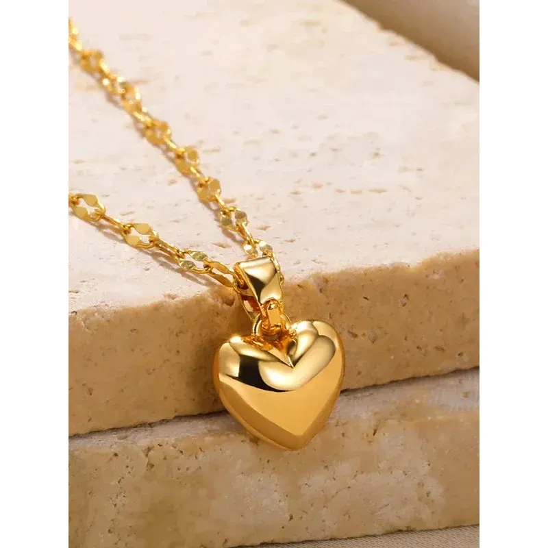 Elegant Stainless Steel Gold Beloved Charm Pendant Necklace - Trendy Clavicle Chain for Women and Girls, Perfect Holiday Gift thumbnail 3