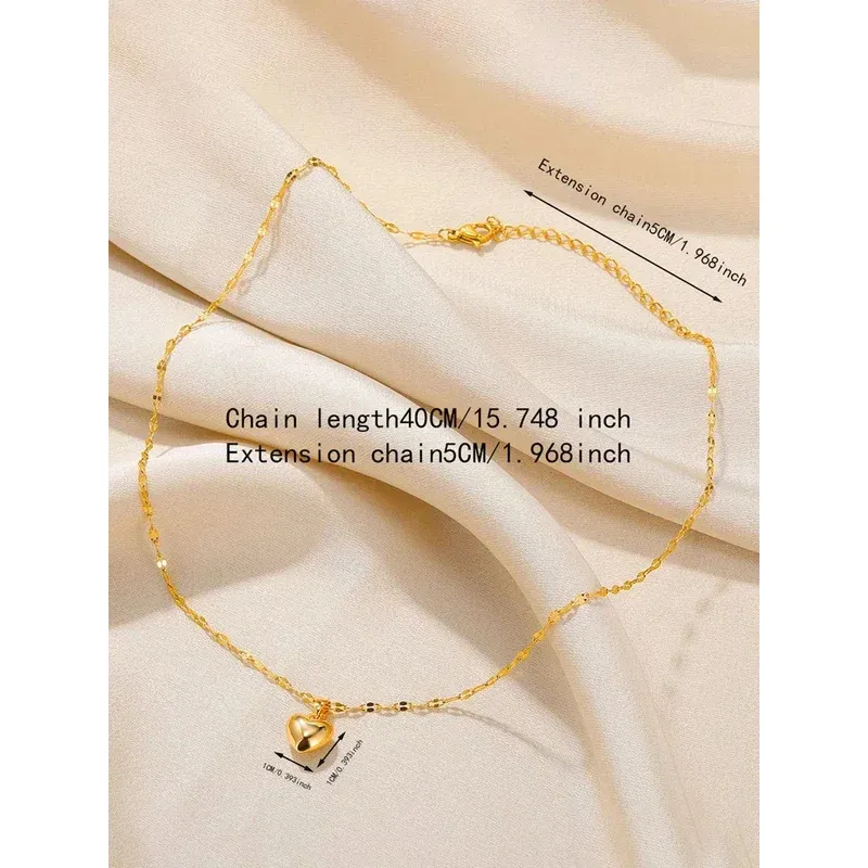 Elegant Stainless Steel Gold Beloved Charm Pendant Necklace - Trendy Clavicle Chain for Women and Girls, Perfect Holiday Gift thumbnail 6