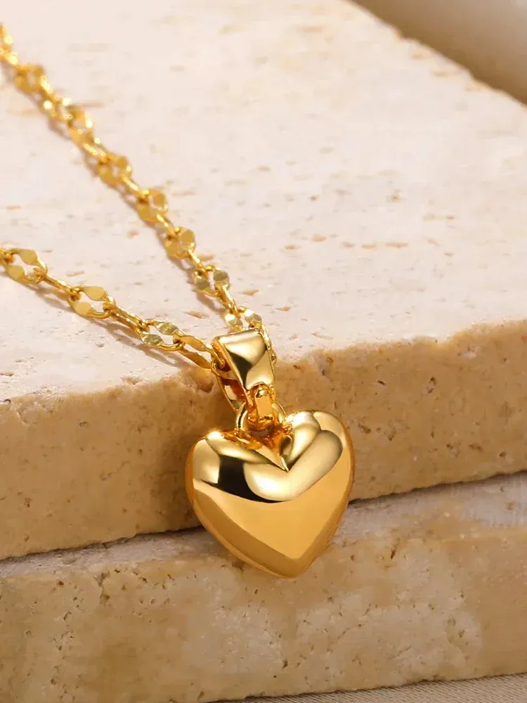 Elegant Stainless Steel Gold Beloved Charm Pendant Necklace - Trendy Clavicle Chain for Women and Girls, Perfect Holiday Gift showcase 5