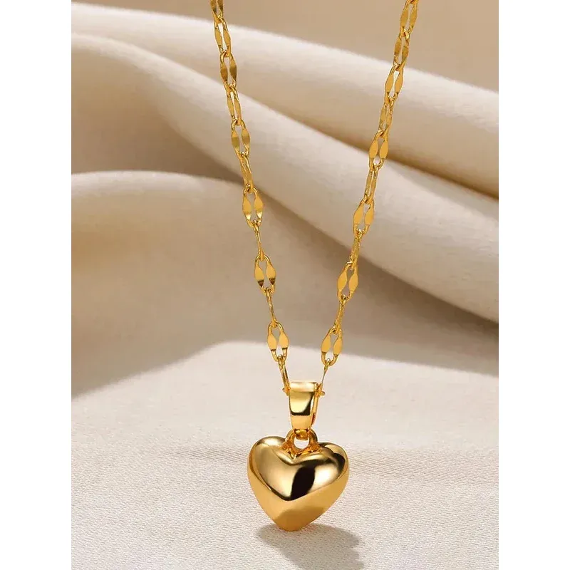 Elegant Stainless Steel Gold Beloved Charm Pendant Necklace - Trendy Clavicle Chain for Women and Girls, Perfect Holiday Gift