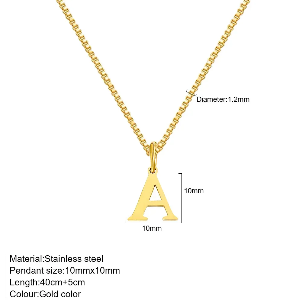 18K Gold Plated Initial Necklace for Women - Cute A-Z Letter Pendant with Stainless Steel Box Chain showcase 1