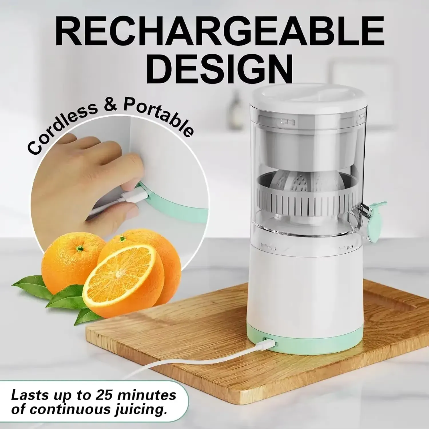Portable Automatic USB Juicer Cup - Electric Citrus Fruit Juicer Machine for Oranges, Lemons, Apples - Easy Clean, 400ml Capacity, Ideal for Healthy Drinks in Ghana thumbnail 4