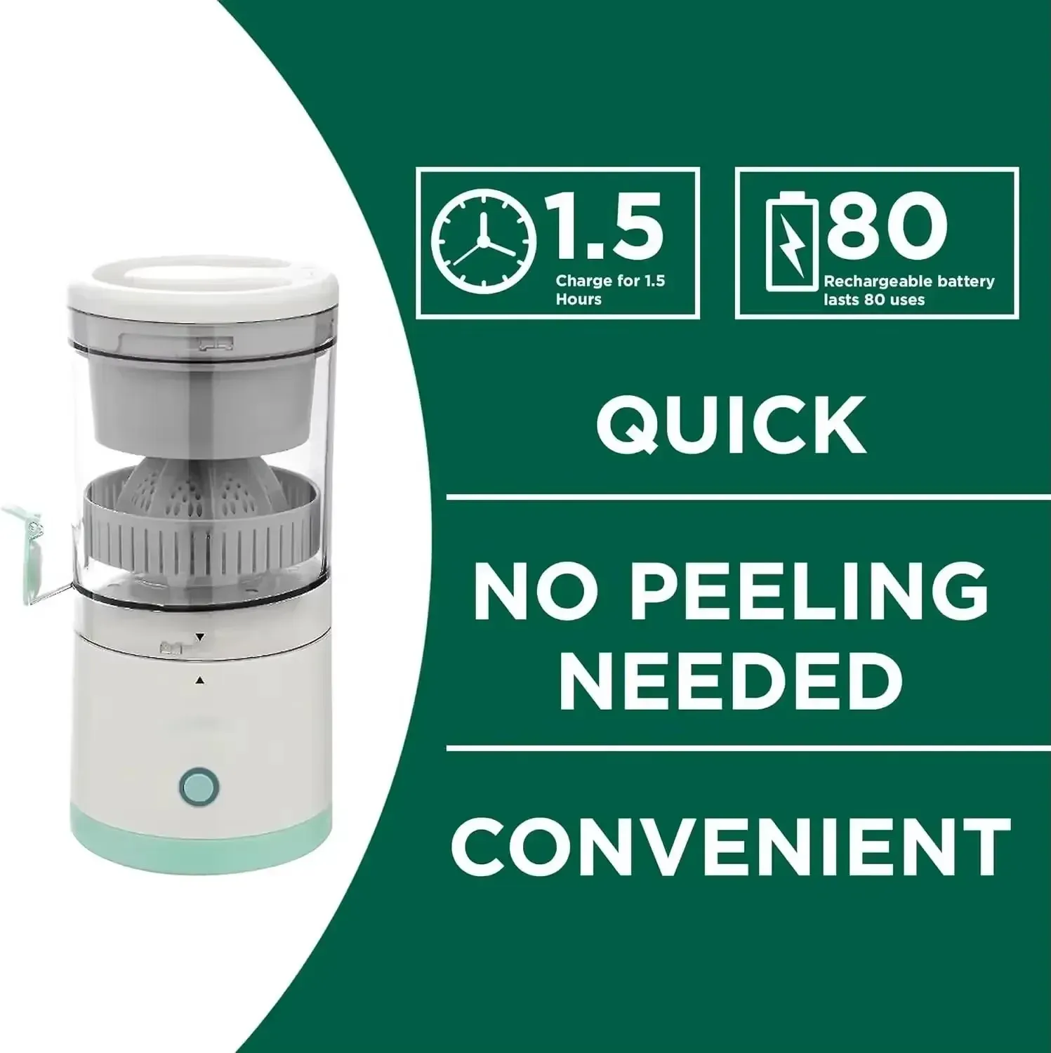 Portable Automatic USB Juicer Cup - Electric Citrus Fruit Juicer Machine for Oranges, Lemons, Apples - Easy Clean, 400ml Capacity, Ideal for Healthy Drinks in Ghana thumbnail 5