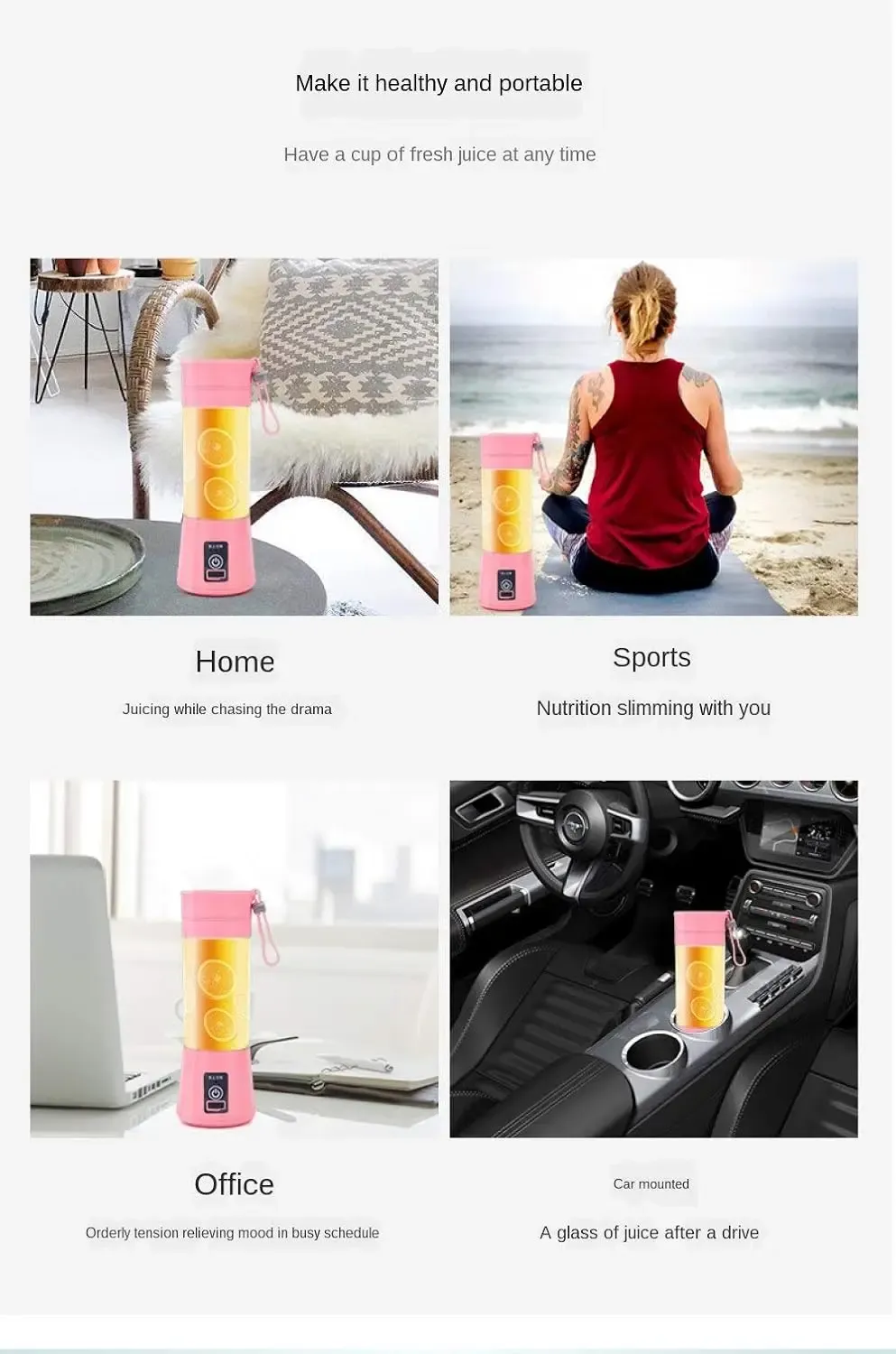 Portable Mini Electric Juicer USB Rechargeable Smoothie Maker | Automatic Fresh Squeezer for Fruit, Orange, Lemon | Compact Kitchen Blender for On-the-Go showcase 5