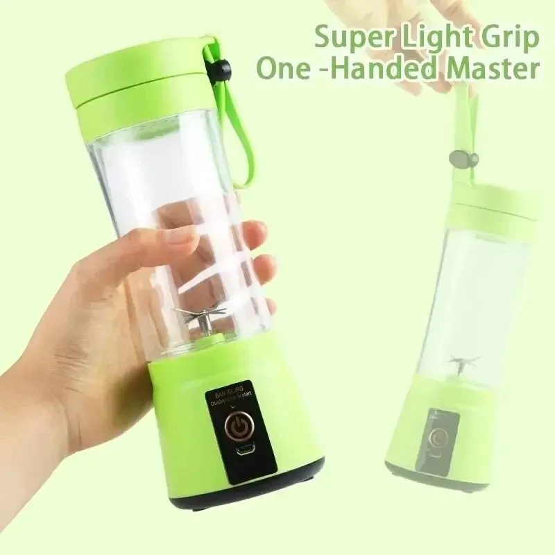380ml Portable Electric Juicer Blender - USB Rechargeable Mini Smoothie Maker with 6-Blade Power, Ideal for Household Kitchen, Travel, and Protein Shakes showcase 1