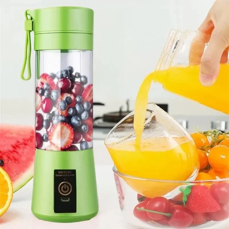 380ml Portable Electric Juicer Blender - USB Rechargeable Mini Smoothie Maker with 6-Blade Power, Ideal for Household Kitchen, Travel, and Protein Shakes showcase 2