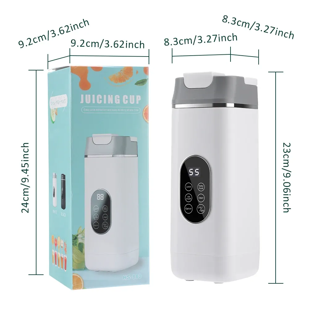 Portable Electric Juicer Blender 6 Blades USB Rechargeable 400ML Travel Cups for Smoothies & Fresh Fruit Juice - Blue showcase 25