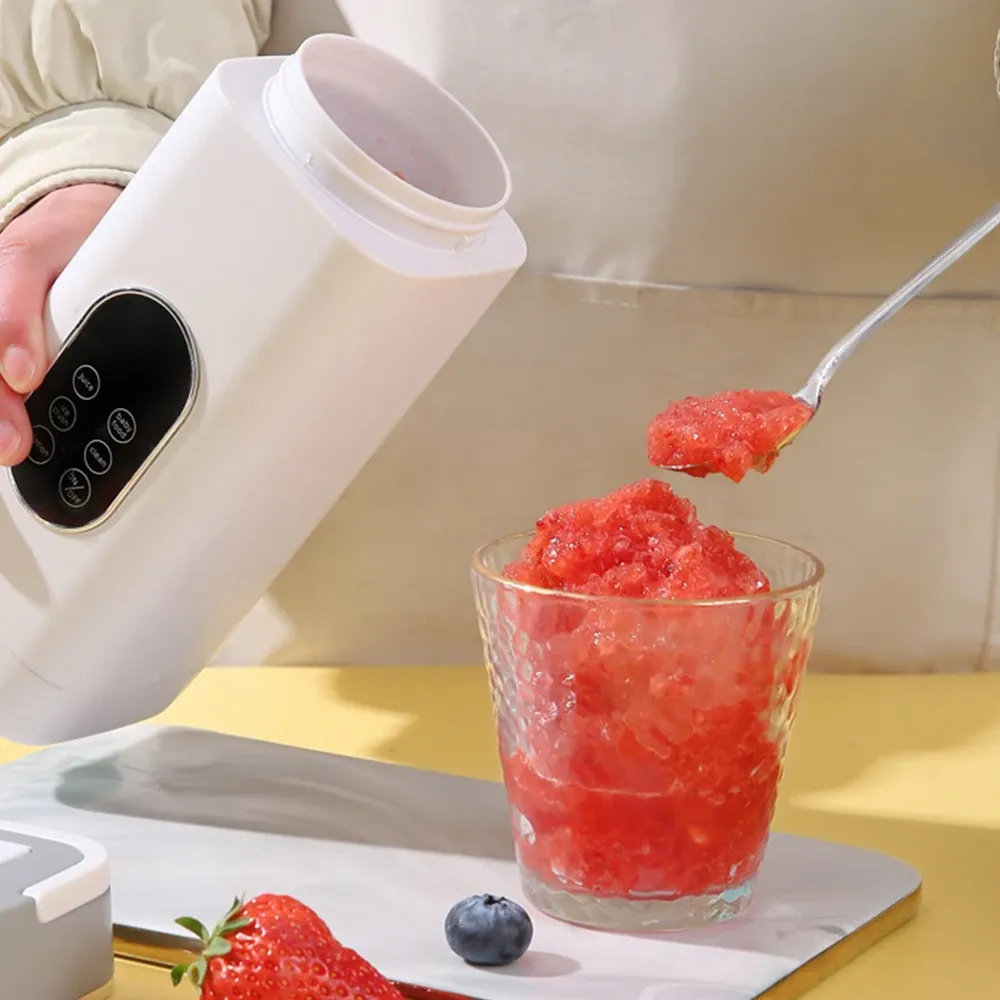 Portable Electric Juicer Blender 6 Blades USB Rechargeable 400ML Travel Cups for Smoothies & Fresh Fruit Juice - Blue showcase 22
