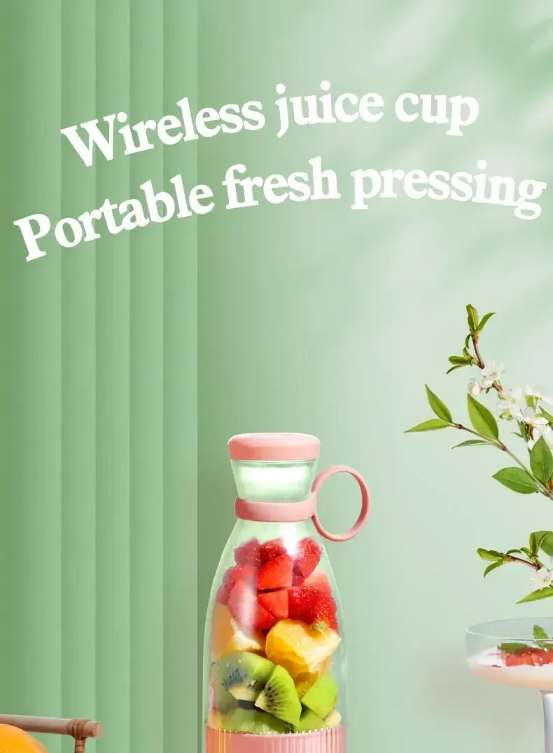 Portable Electric Juicer Cup Blender - USB Rechargeable, 6 Blades, Mini Fruit Mixer for Smoothies & Milkshakes, Ideal for On-the-Go Freshness showcase 1