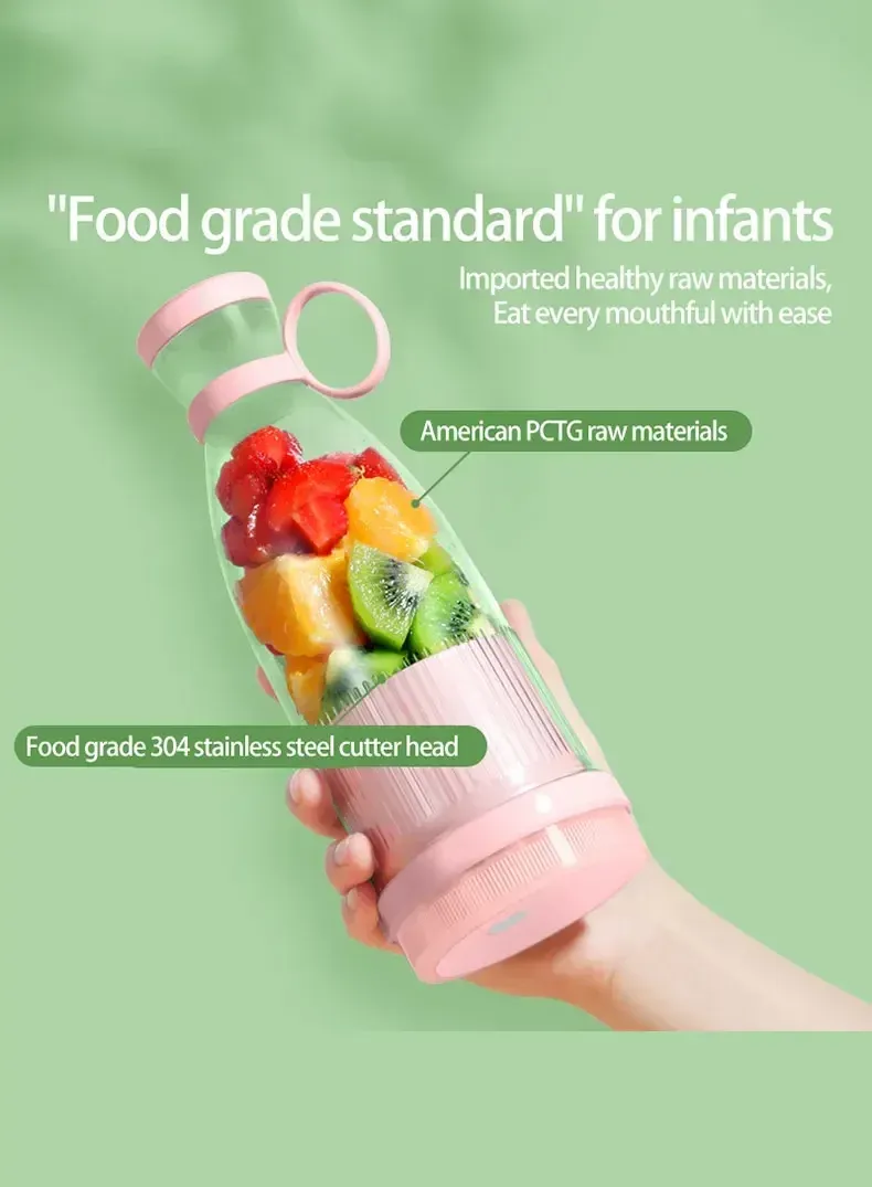 Portable Electric Juicer Cup Blender - USB Rechargeable, 6 Blades, Mini Fruit Mixer for Smoothies & Milkshakes, Ideal for On-the-Go Freshness showcase 13