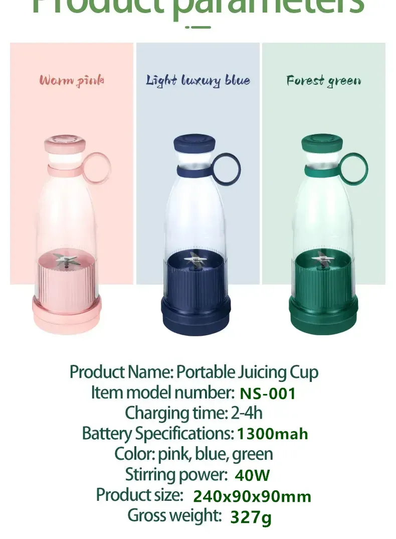 Portable Electric Juicer Cup Blender - USB Rechargeable, 6 Blades, Mini Fruit Mixer for Smoothies & Milkshakes, Ideal for On-the-Go Freshness showcase 17
