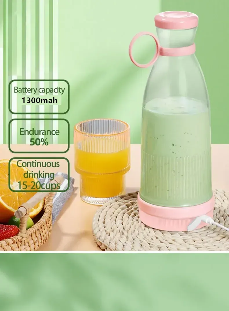 Portable Electric Juicer Cup Blender - USB Rechargeable, 6 Blades, Mini Fruit Mixer for Smoothies & Milkshakes, Ideal for On-the-Go Freshness showcase 12