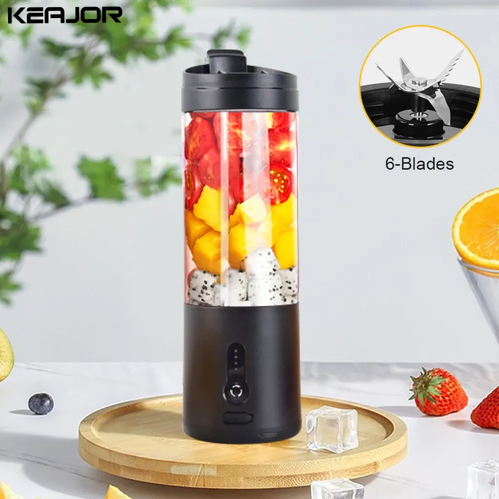 Mini Portable Blender Electric Juicer for Smoothies & Fresh Juice | Rechargeable 530ml Fruit Mixer with 4000mAh Battery, 150W High-Speed Motor, Crushes Ice | Perfect for On-the-Go thumbnail 1