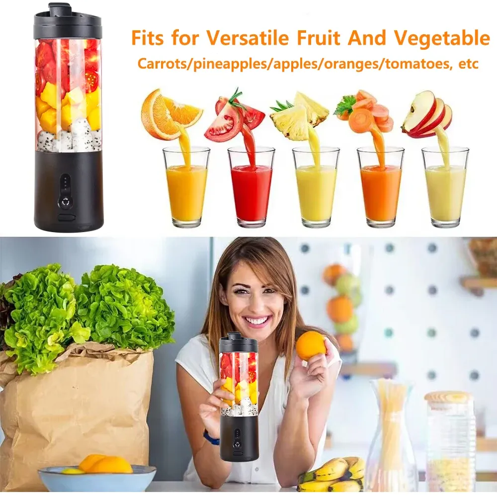 Mini Portable Blender Electric Juicer for Smoothies & Fresh Juice | Rechargeable 530ml Fruit Mixer with 4000mAh Battery, 150W High-Speed Motor, Crushes Ice | Perfect for On-the-Go thumbnail 5