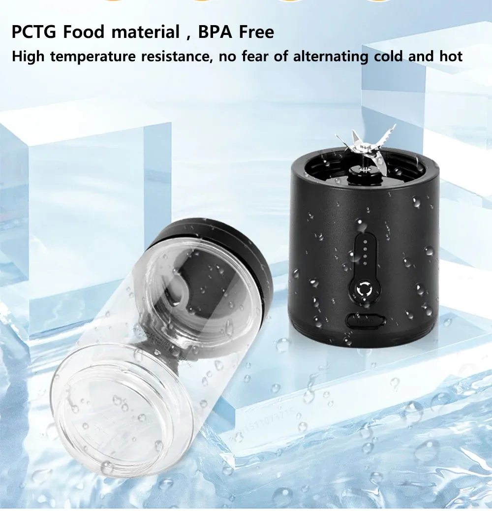 Mini Portable Blender Electric Juicer for Smoothies & Fresh Juice | Rechargeable 530ml Fruit Mixer with 4000mAh Battery, 150W High-Speed Motor, Crushes Ice | Perfect for On-the-Go showcase 4