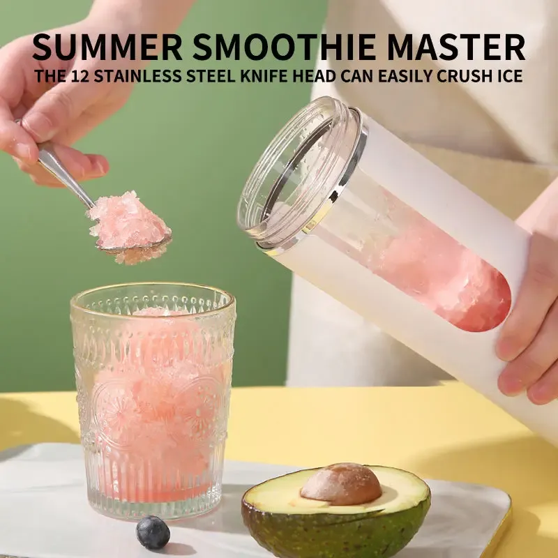 Portable 530ml Wireless Juicer Blender with 12 Blades, USB Charging, Crushed Ice Function, and Auto-Cleaning - Perfect for Fresh Juices On-the-Go thumbnail 4