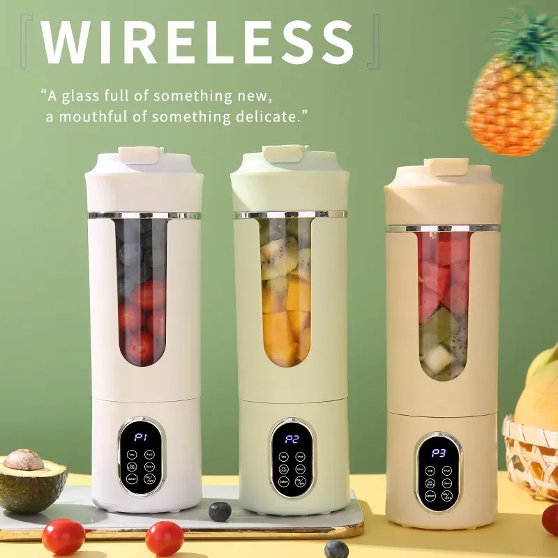 Portable 530ml Wireless Juicer Blender with 12 Blades, USB Charging, Crushed Ice Function, and Auto-Cleaning - Perfect for Fresh Juices On-the-Go showcase 1