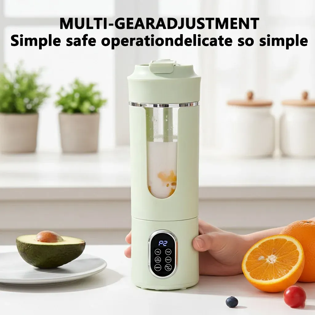 Portable 530ml Wireless Juicer Blender with 12 Blades, USB Charging, Crushed Ice Function, and Auto-Cleaning - Perfect for Fresh Juices On-the-Go thumbnail 5