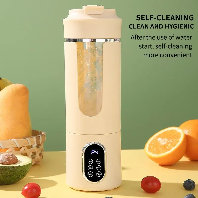 Portable 530ml Wireless Juicer Blender with 12 Blades, USB Charging, Crushed Ice Function, and Auto-Cleaning - Perfect for Fresh Juices On-the-Go showcase 2