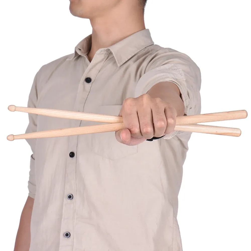 ammoon 5A/7A Wooden Drumsticks Set - 3 or 12 Pairs of Fraxinus Mandshurica Wood Drum Sticks for Beginners & Professionals, Smooth Finish, Balanced Response for Various Music Styles thumbnail 3