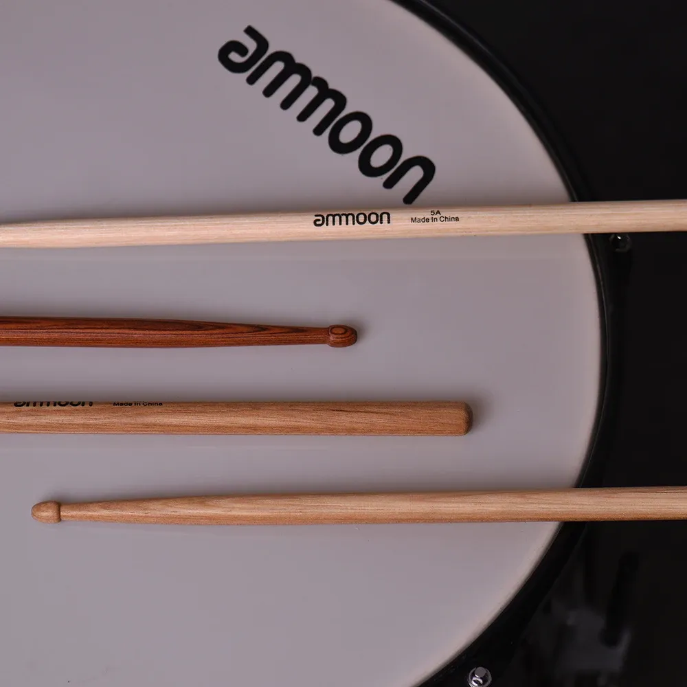 ammoon 5A/7A Wooden Drumsticks Set - 3 or 12 Pairs of Fraxinus Mandshurica Wood Drum Sticks for Beginners & Professionals, Smooth Finish, Balanced Response for Various Music Styles thumbnail 5