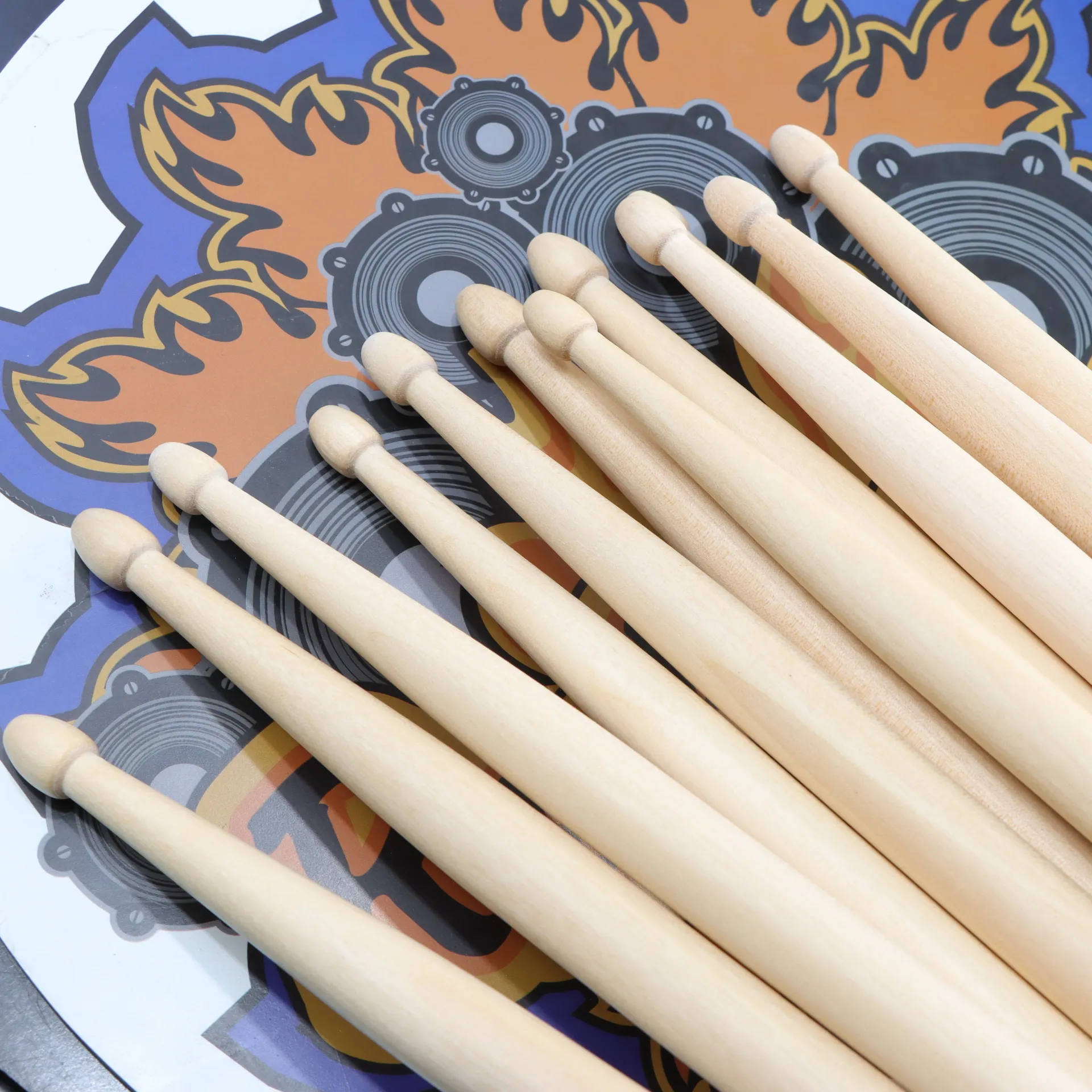 Premium Maple Wood Drum Sticks 5A 7A 5B - Durable, Lightweight, Ergonomic Design for All Drummers thumbnail 5