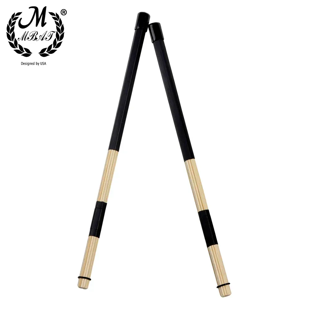 M MBAT 40CM Bamboo Drum Brushes Sticks with 19 Rods - Lightweight, Low Volume Percussion Accessories for Jazz, Folk Music - Durable & Protective showcase 10
