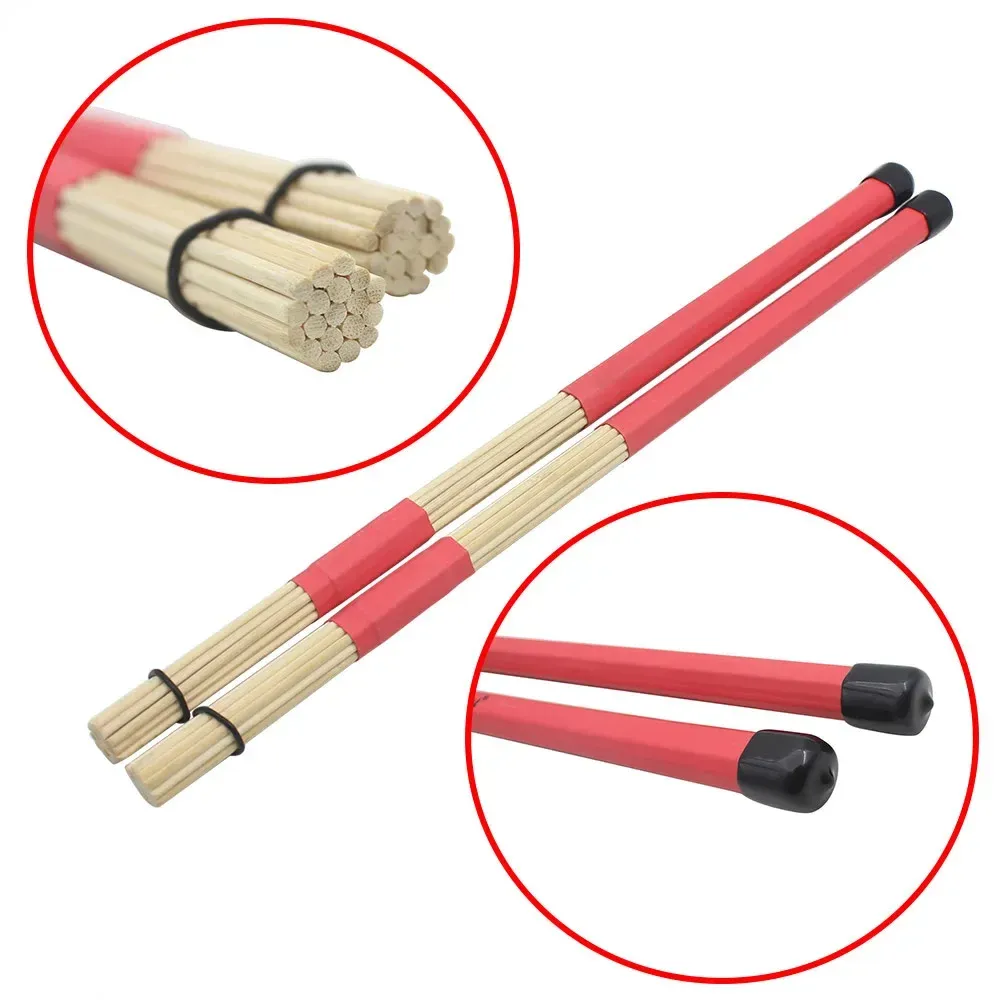 M MBAT 40CM Bamboo Drum Brushes Sticks with 19 Rods - Lightweight, Low Volume Percussion Accessories for Jazz, Folk Music - Durable & Protective showcase 4