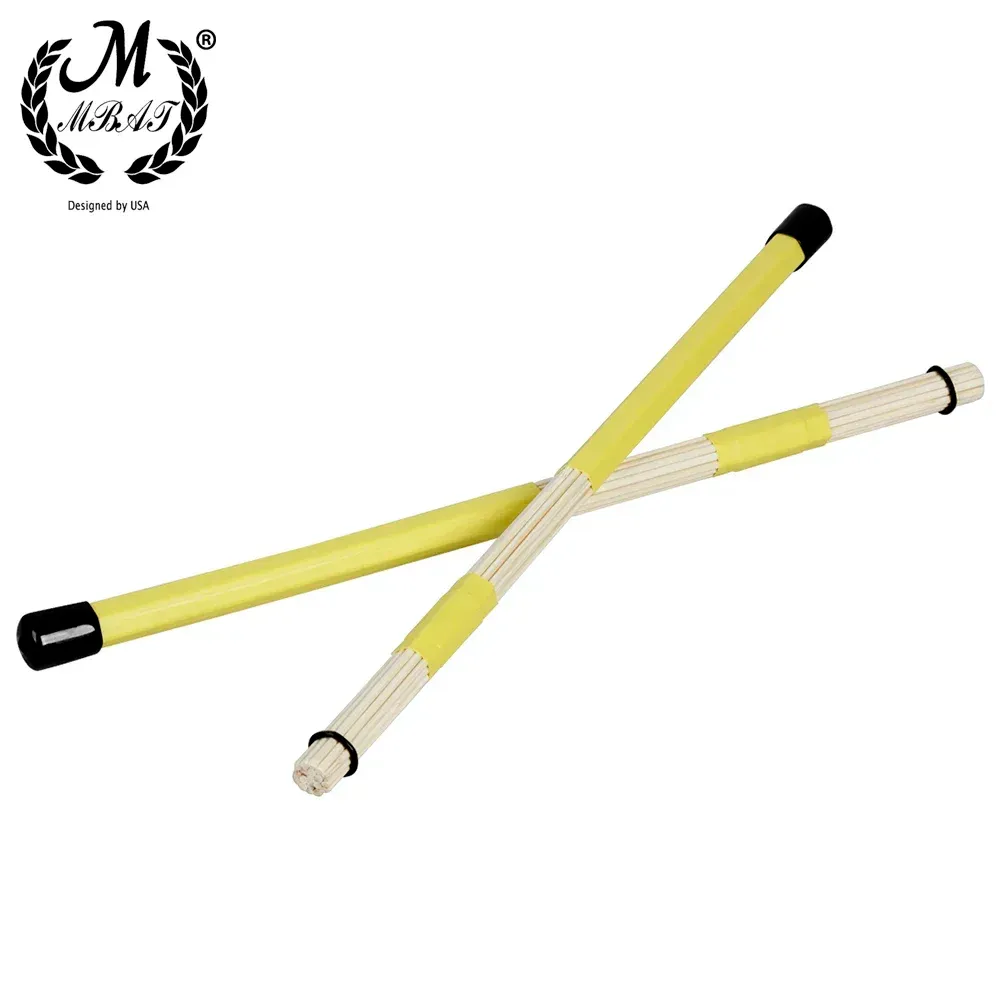 M MBAT 40CM Bamboo Drum Brushes Sticks with 19 Rods - Lightweight Jazz Percussion Accessories for Soft Music Performance showcase 7
