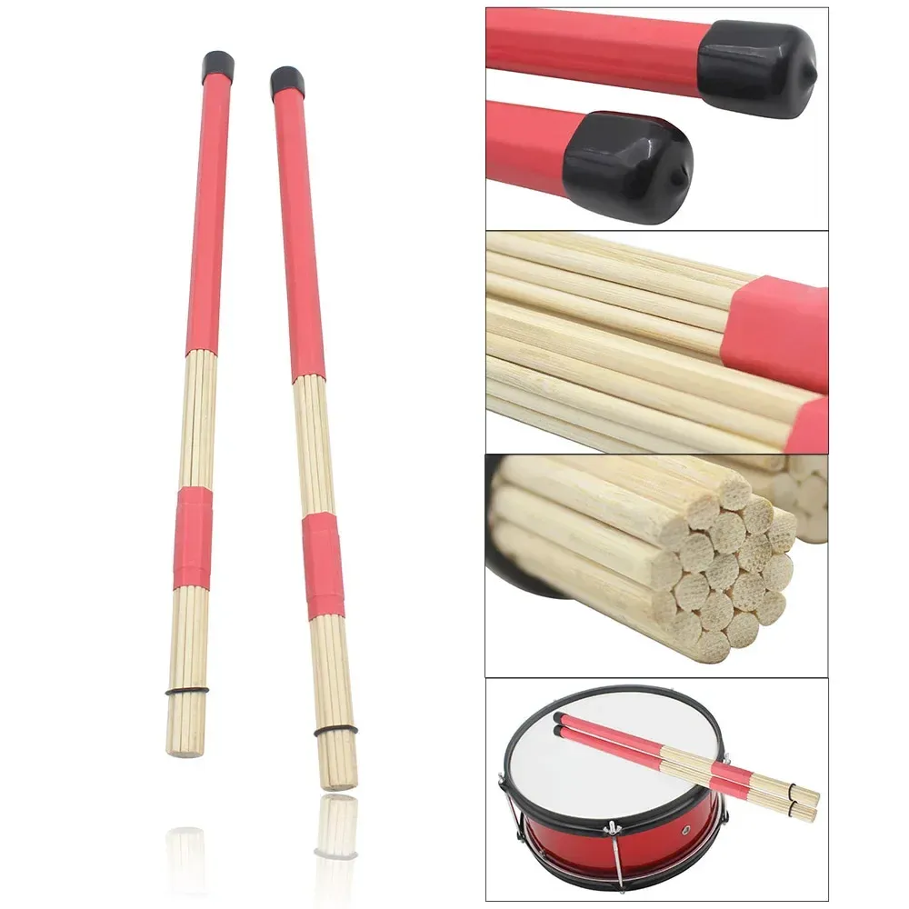 M MBAT 40CM Bamboo Drum Brushes Sticks with 19 Rods - Lightweight Jazz Percussion Accessories for Soft Music Performance showcase 6