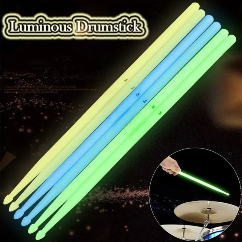 Luminous 5A Nylon Drumsticks - Glow in The Dark, Bright Light Musical Instrument Accessories for Jazz, Electronic, and Dumb Drums showcase 2