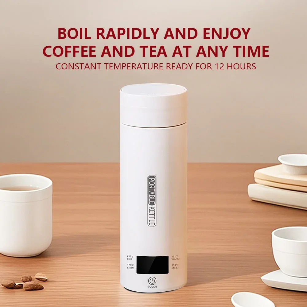 JFBONIN Portable Electric Kettle 500ml Travel Water Boiler - Fast Heating, Anti-Scald, English Menu, Celsius Display for Tea & Coffee thumbnail 5