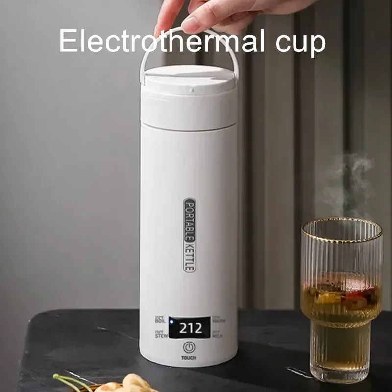 JFBONIN Portable Electric Kettle 500ml Travel Water Boiler - Fast Heating, Anti-Scald, English Menu, Celsius Display for Tea & Coffee thumbnail 1