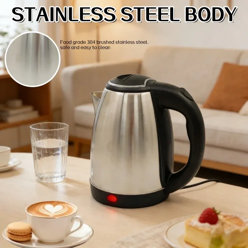 Smart Electric Kettle 2L Stainless Steel Portable Water Boiler - Fast Heating, Auto Shut-off for Home, Office, Travel thumbnail 3