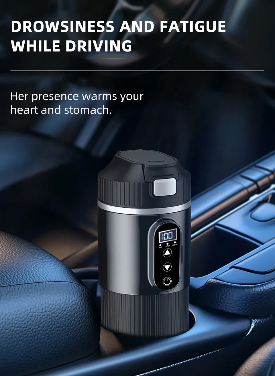 12V/24V 500ML Electric Heating Cup Kettle - 304 Stainless Steel Travel Water Heater Bottle with Auto Shut-Off, Fast Boiling for Car & Travel showcase 4